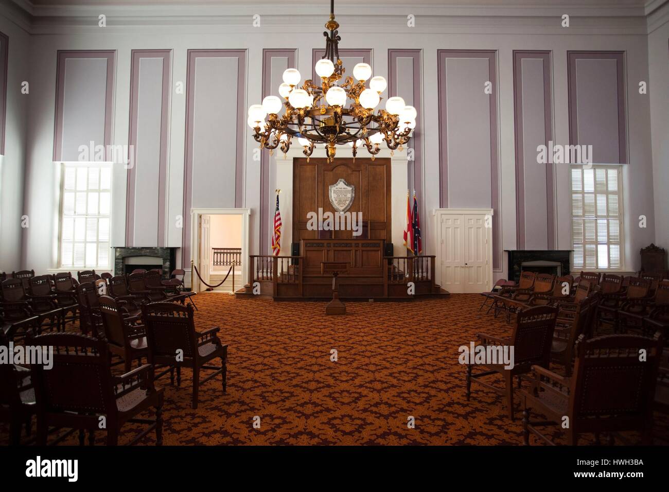 United States, Alabama, Montgomery, Alabama State Capitol, b. 1851, legislative chamber Stock Photo