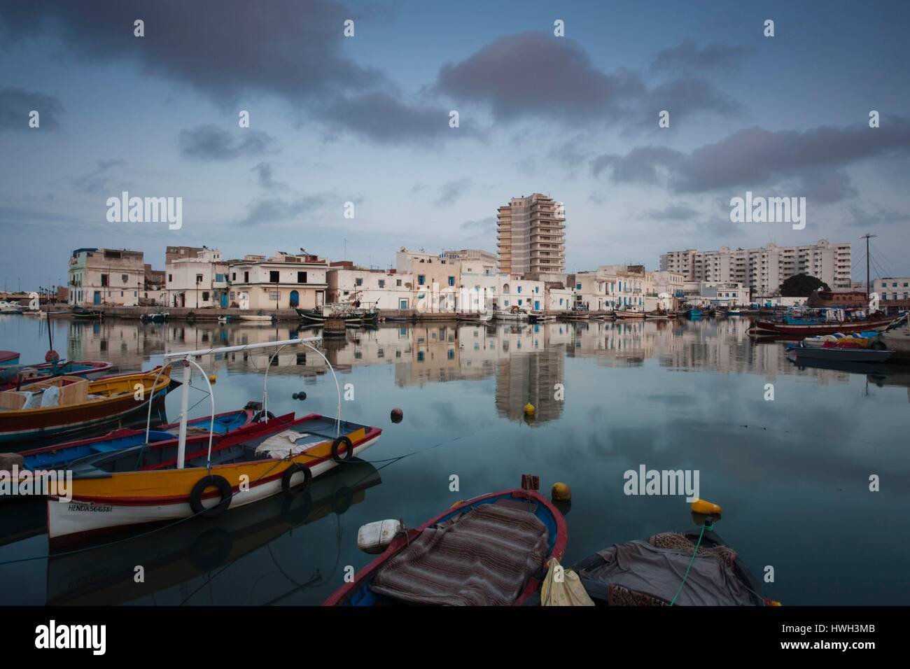 Tunisia, Northern Tunisia, Bizerte, Old Port, evening Stock Photo Alamy