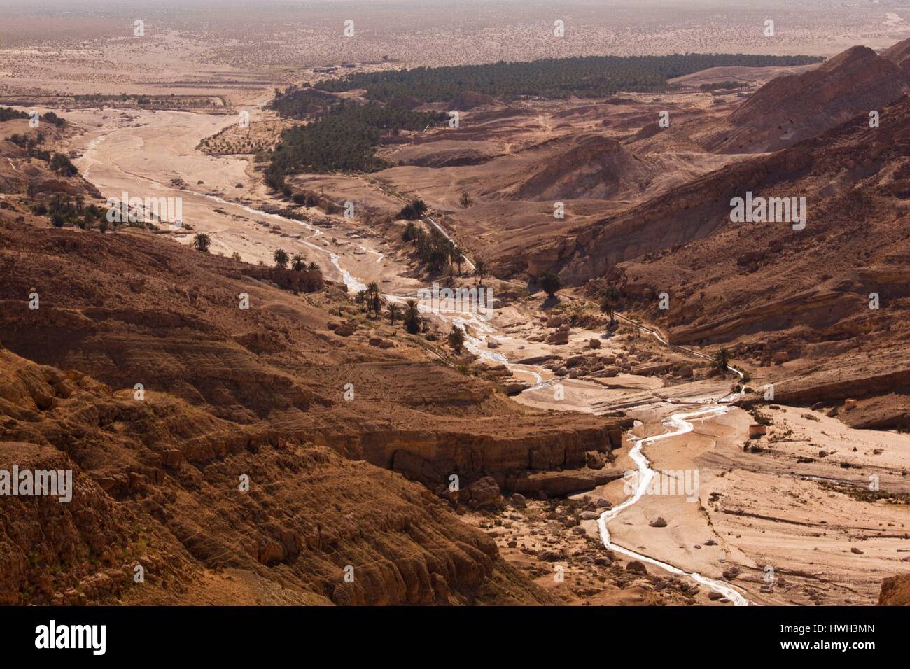 Tunisia, The Jerid Area, Gorges de Selja, Tamerza, gorge landscape Stock Photo