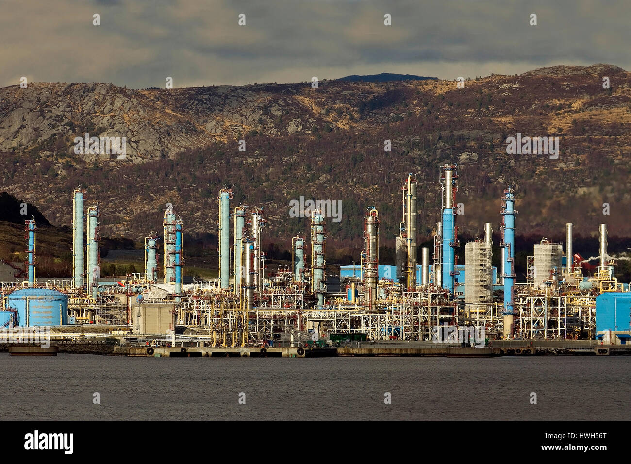 The Norwegian Statoil Hydro Oil Refinery At Karst Rogaland Stock