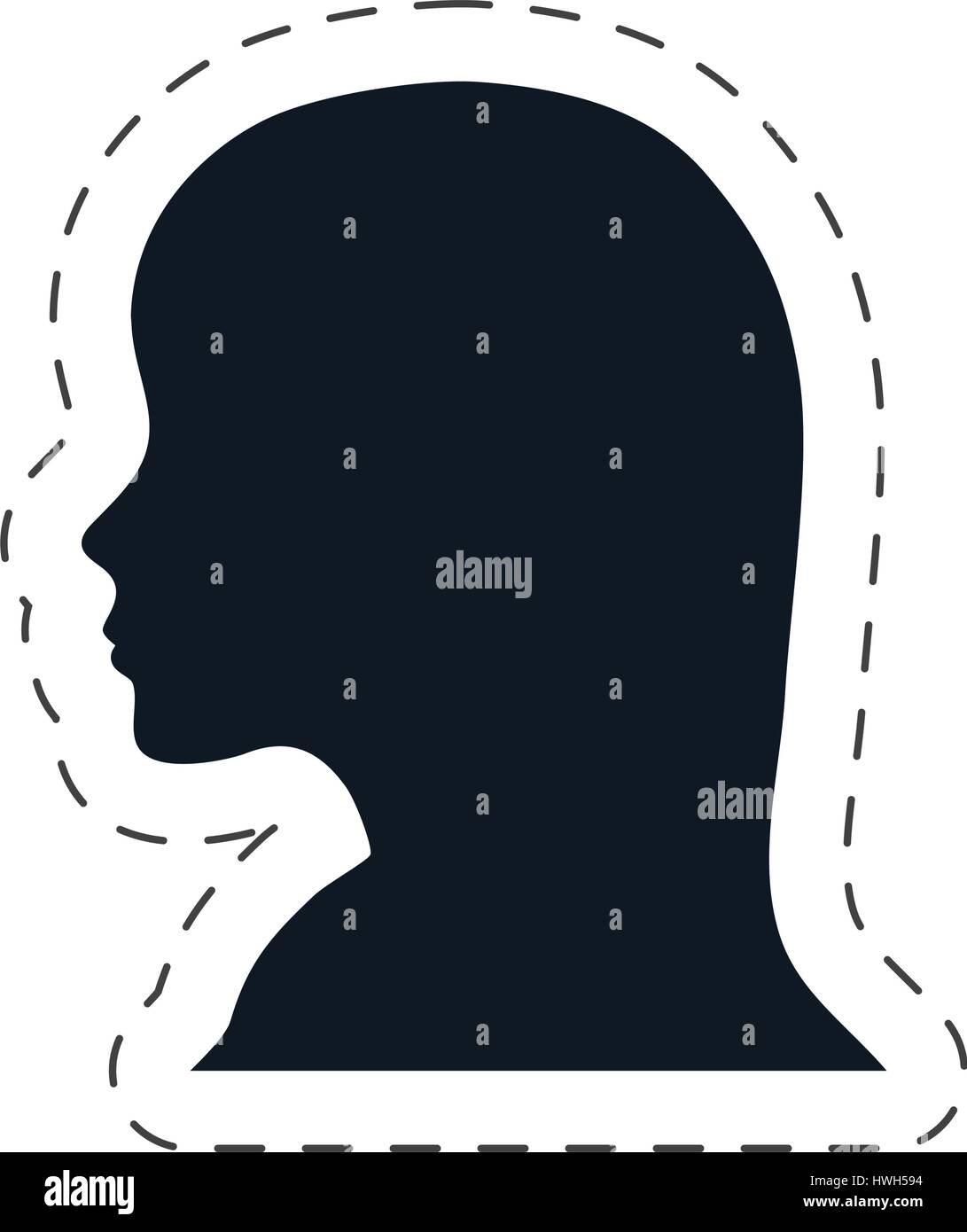 silhouette head female communication Stock Vector Image & Art - Alamy