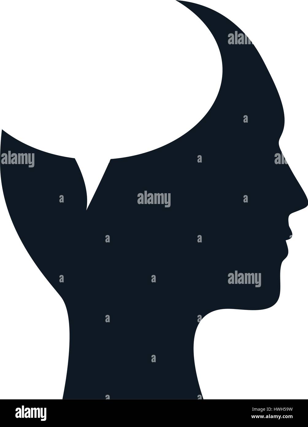 silhouette head male bubble speech communication Stock Vector Image ...