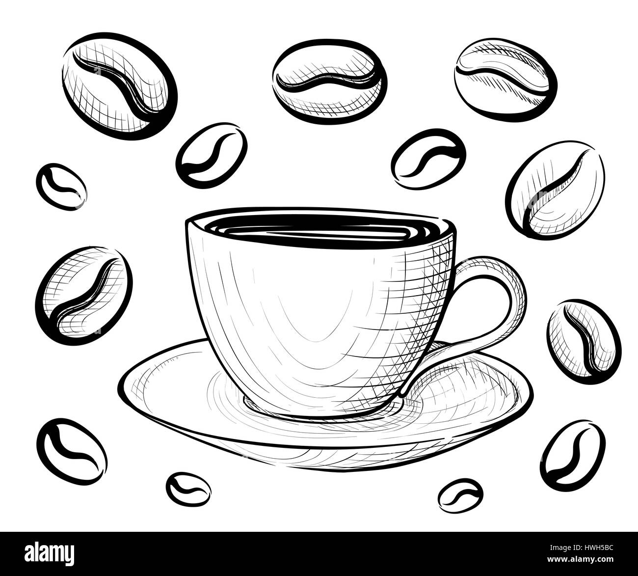Coffee icon set for interiors Flat design style vector illustration ...