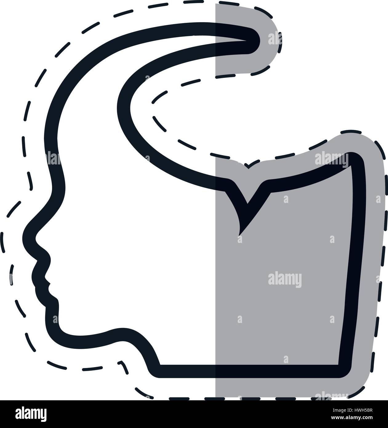 silhouette head bubble speech communication outline Stock Vector Image ...