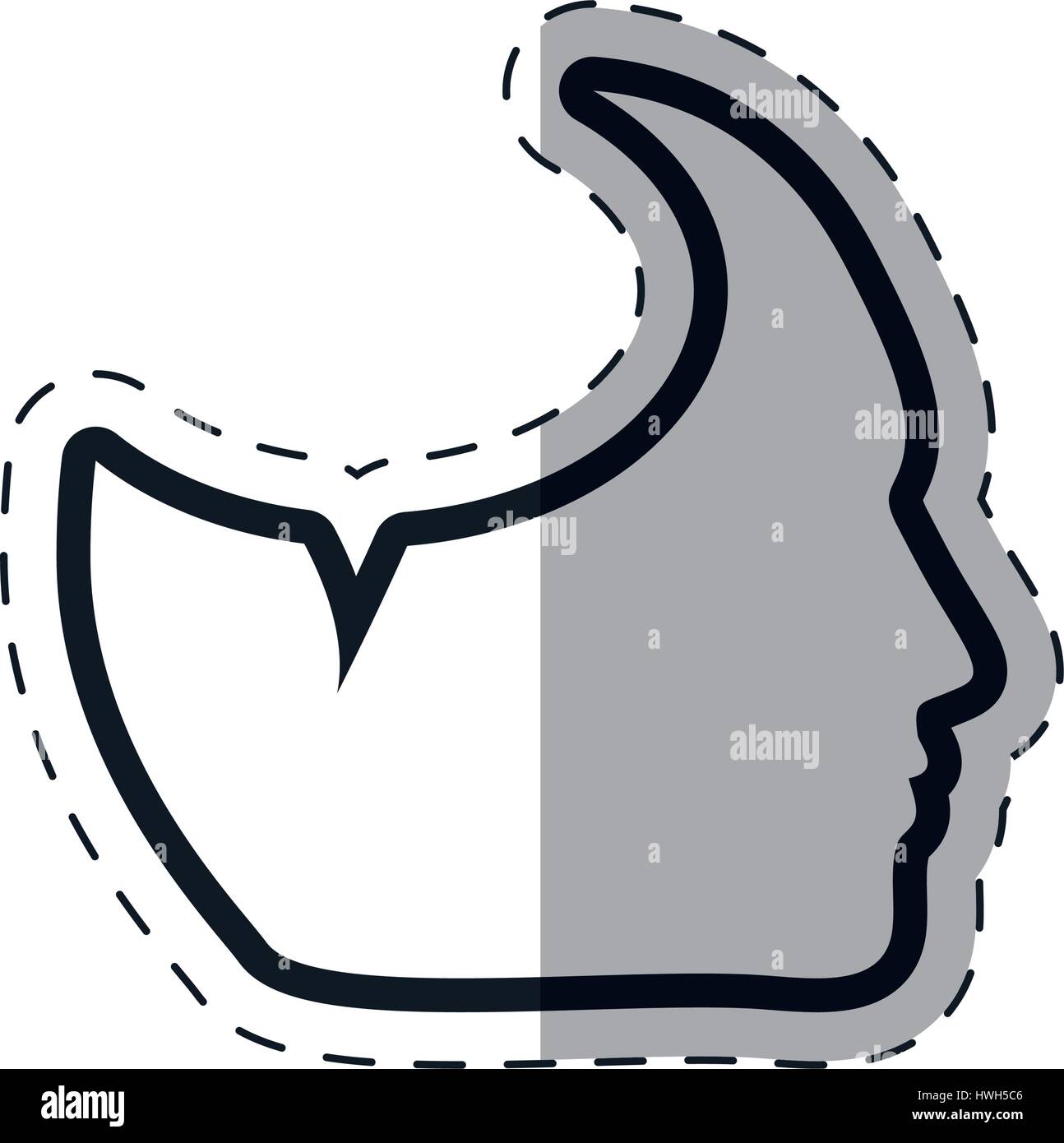 silhouette head male bubble speech outline Stock Vector Image & Art - Alamy