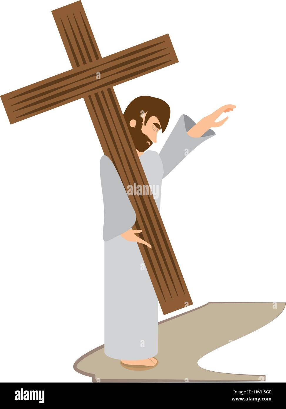 jesus christ comfort girls - via crucis station Stock Vector