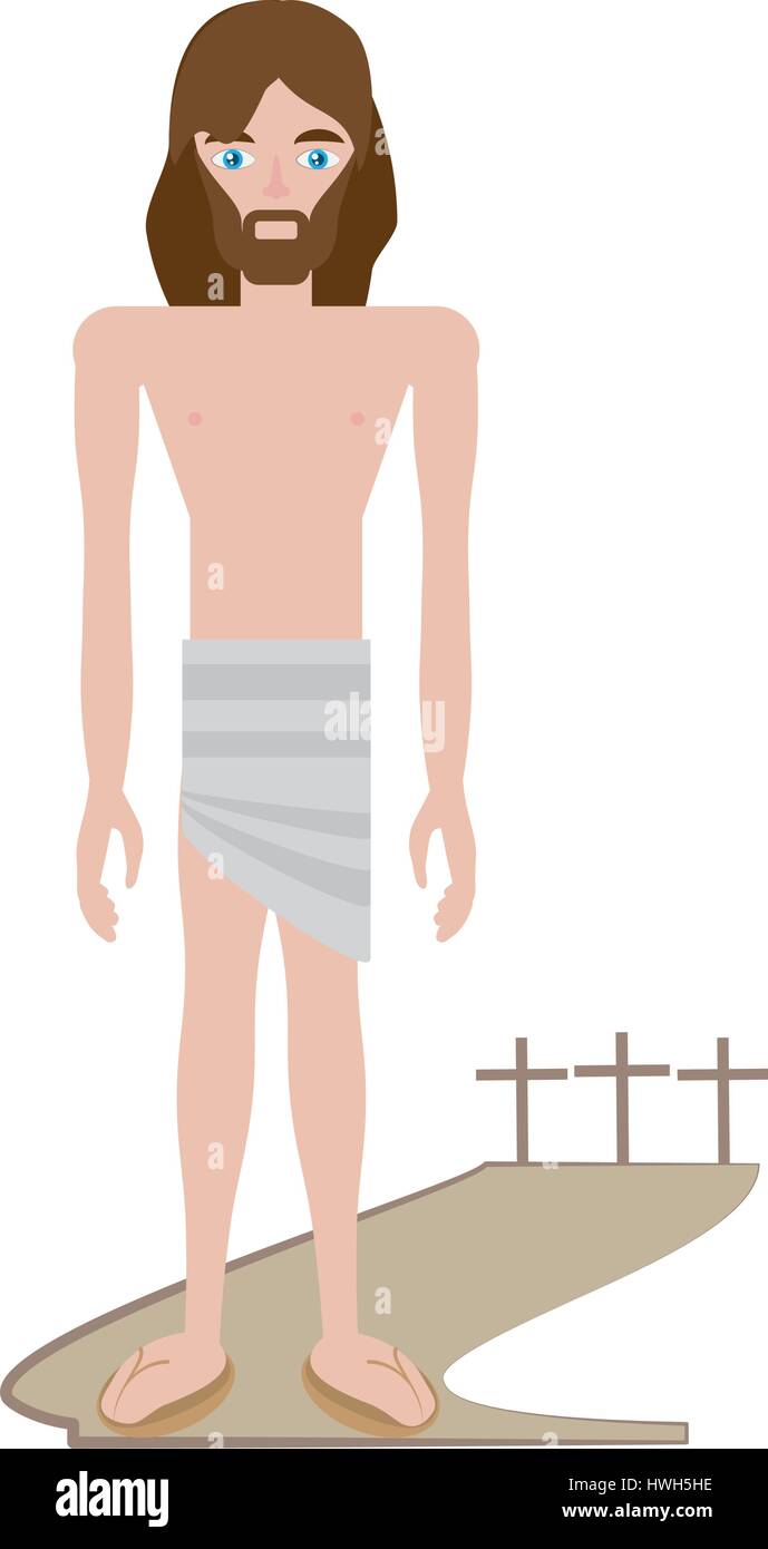 jesus christ stripped robes - via crucis Stock Vector