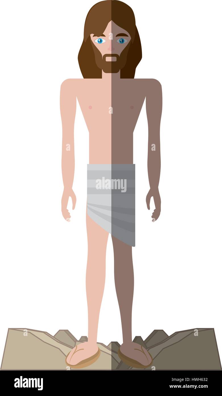 jesus christ stripped robes shadow Stock Vector