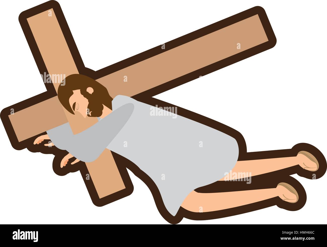 jesus christ second falls line Stock Vector Image & Art - Alamy