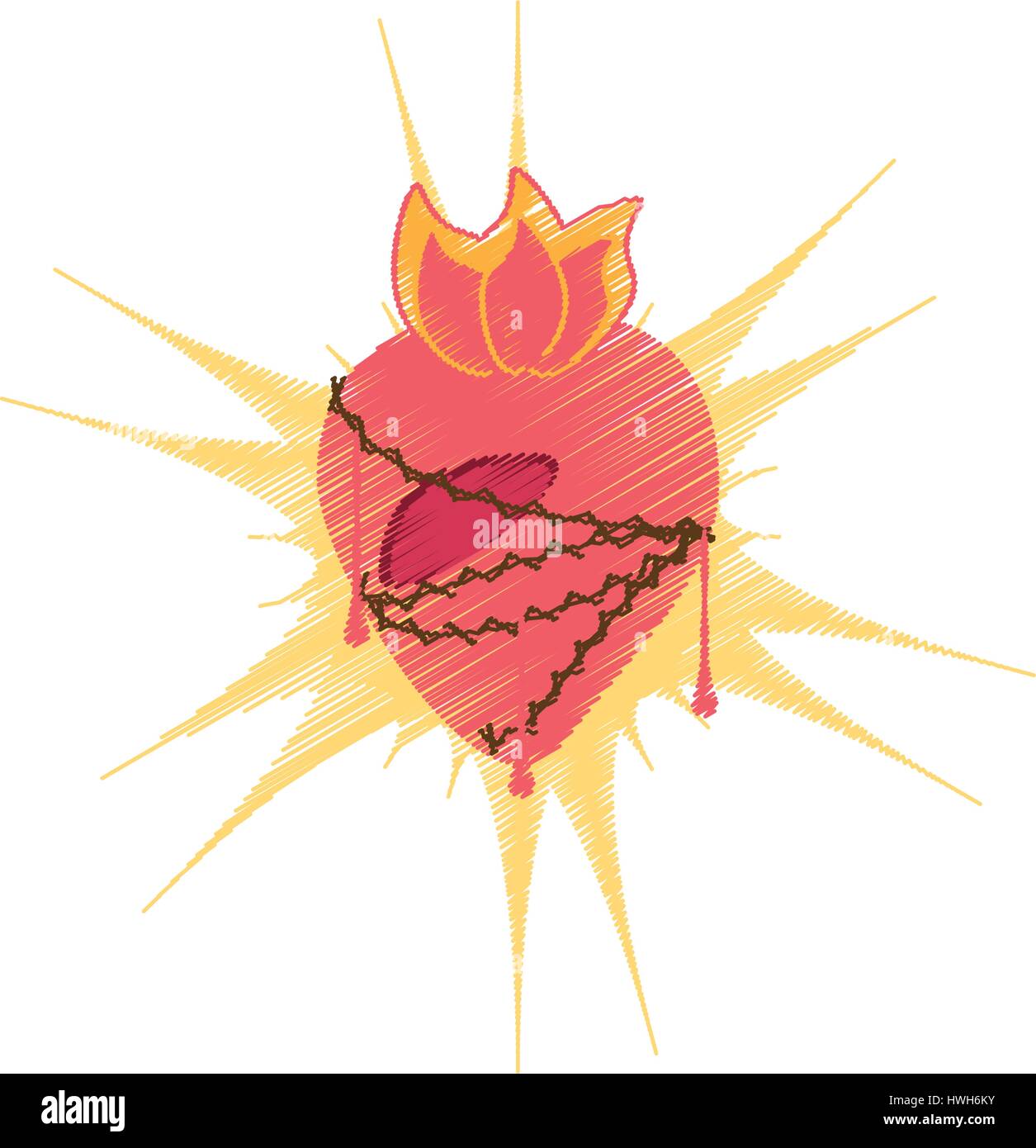 drawing sacred heart jesus blessed Stock Vector Image & Art Alamy