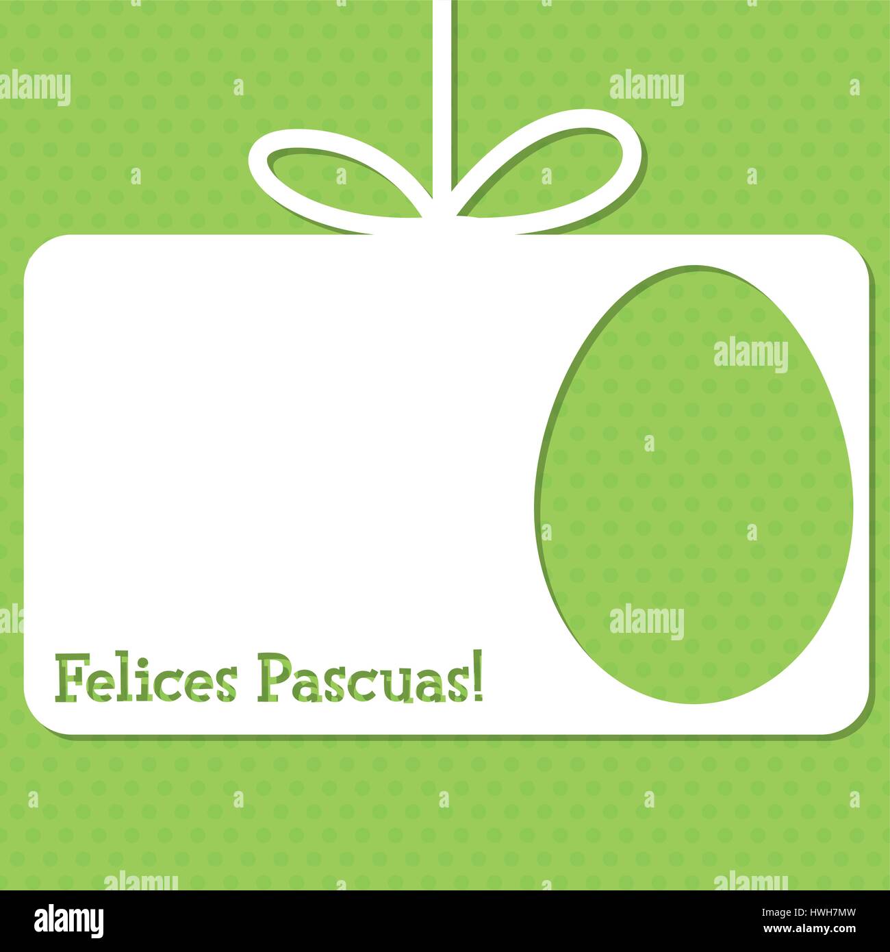 Easter cut out tag card in vector format. Words translate to 'Happy Easter'. Stock Vector