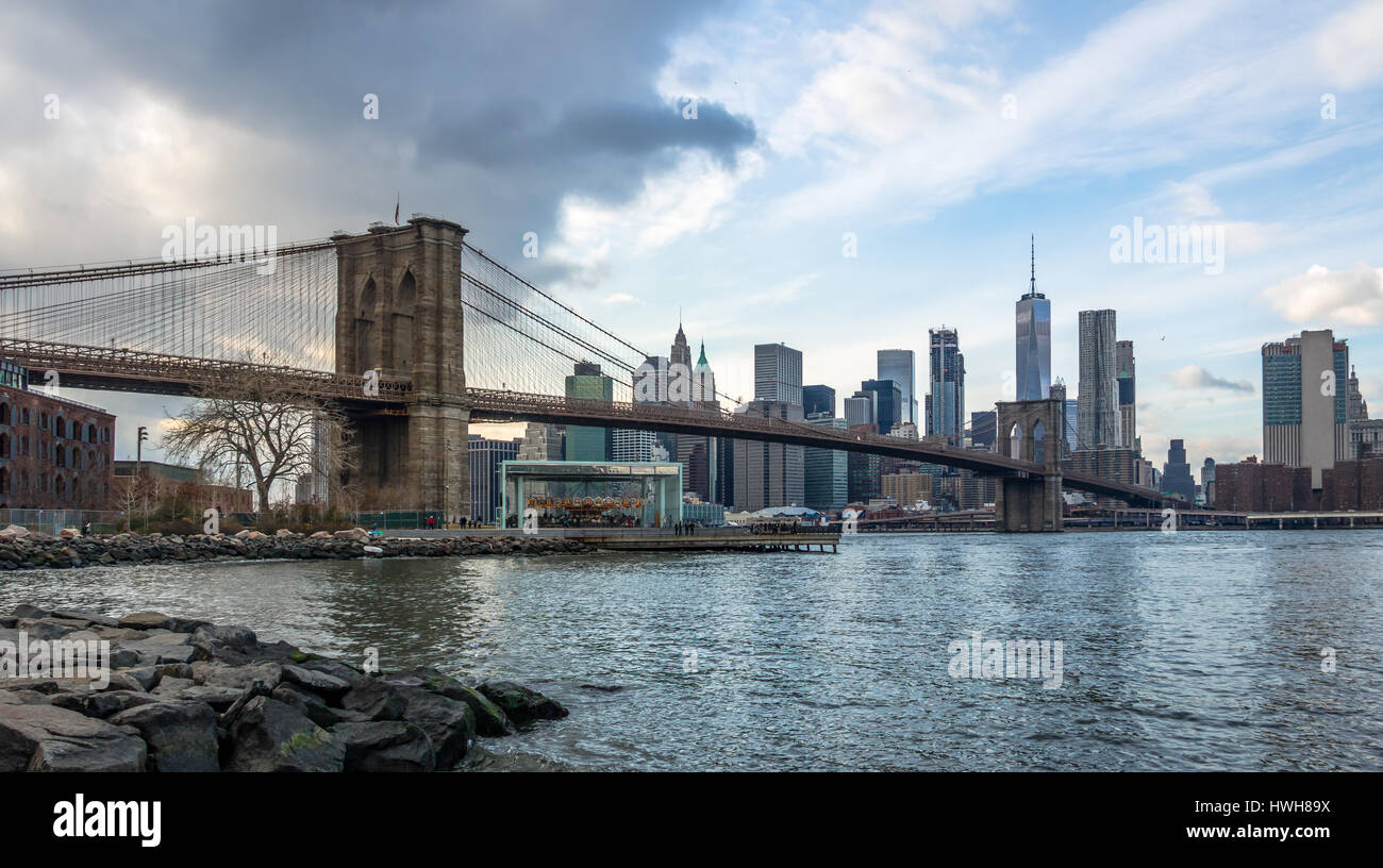 New york skyline day blue sky hi-res stock photography and images - Alamy