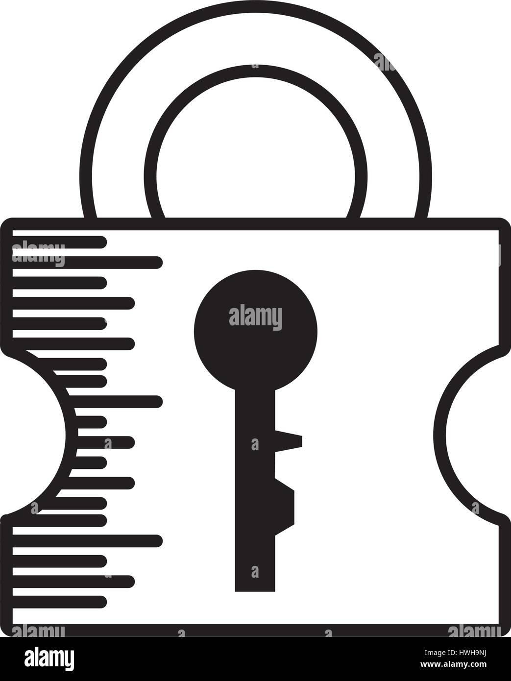 padlock security system outline Stock Vector Image & Art - Alamy