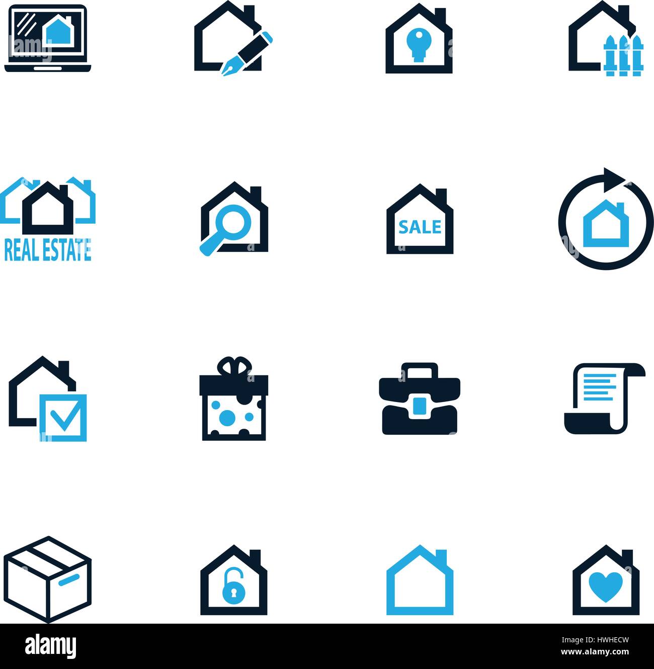Real estate icons set for web sites and user interface Stock Vector ...