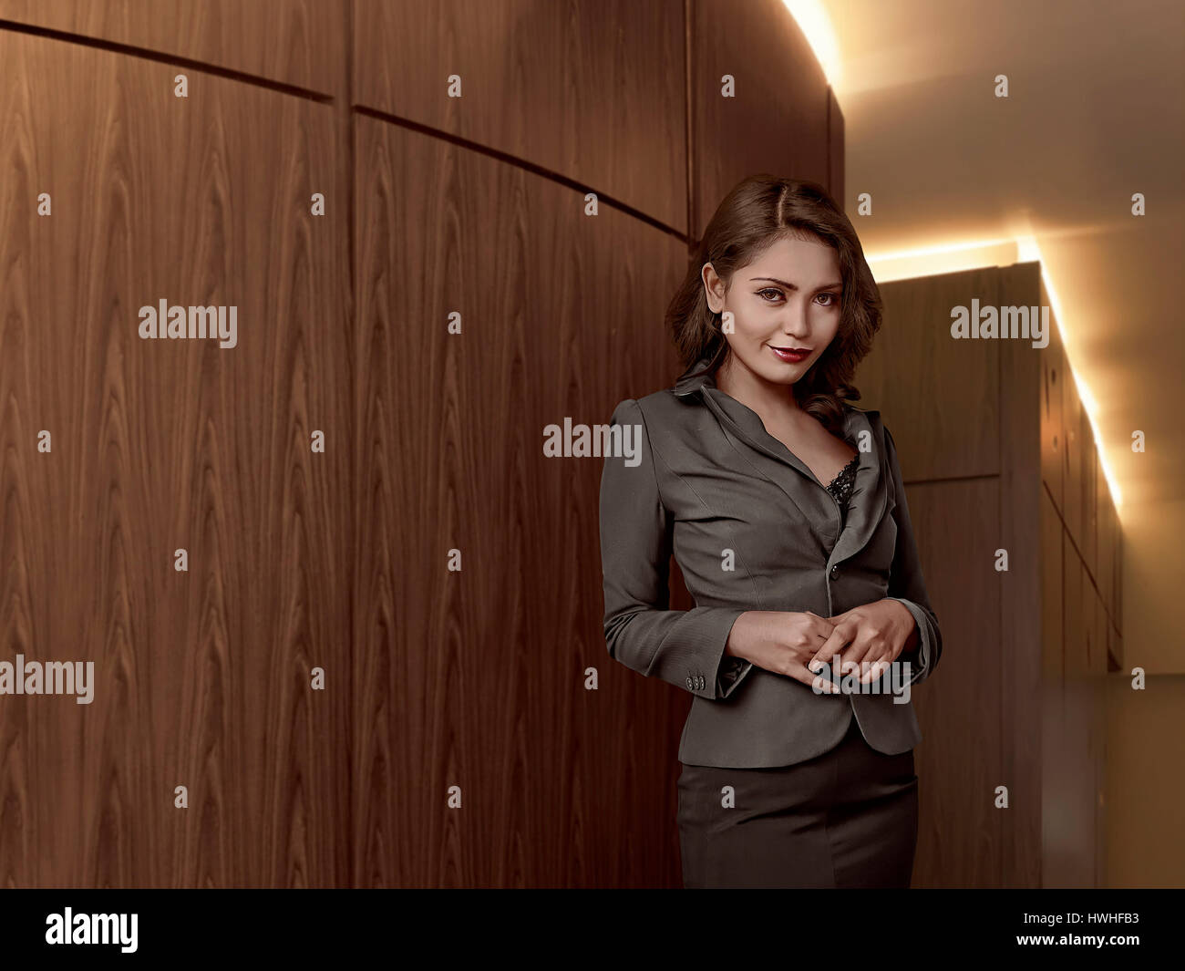 Asian business woman wearing suit and office background Stock Photo - Alamy