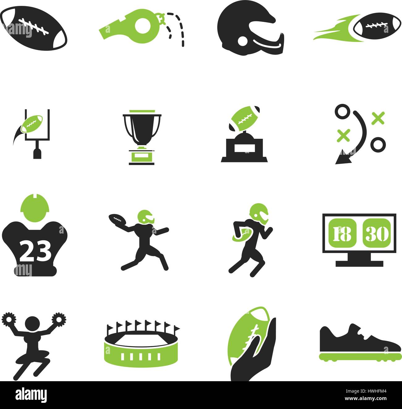 American Football simply icons for web and user interfaces Stock Vector ...