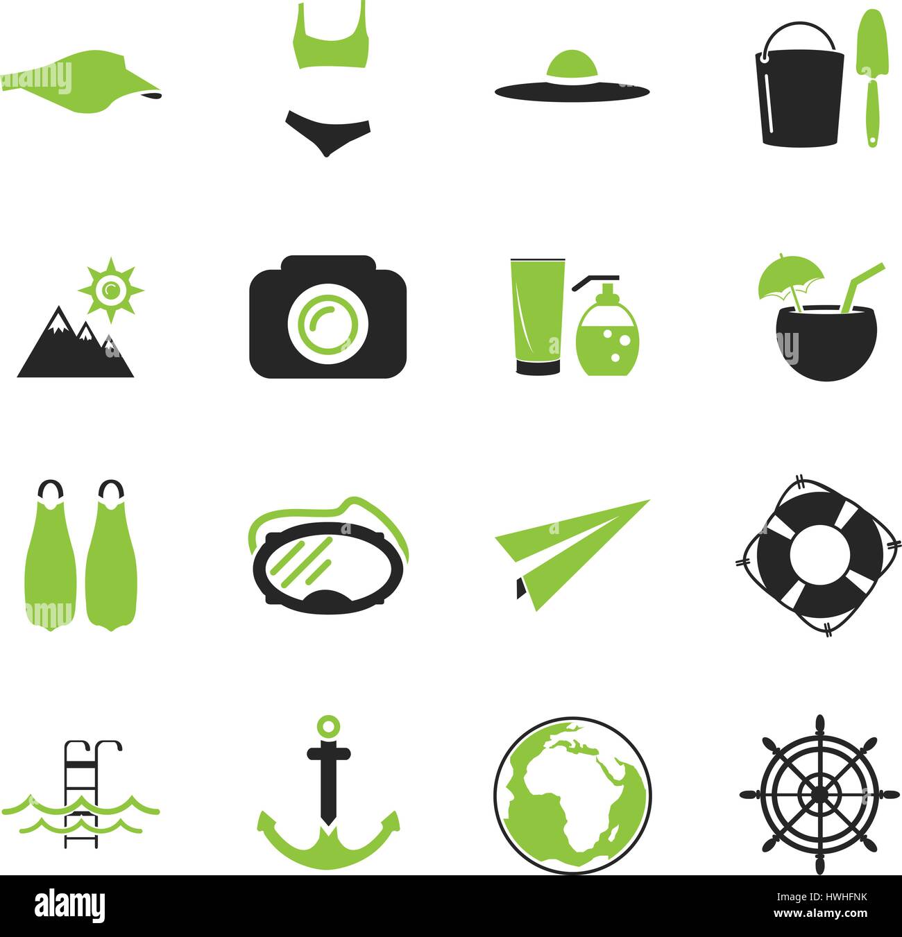 Beach simply icons for web and user interfaces Stock Vector Image & Art ...