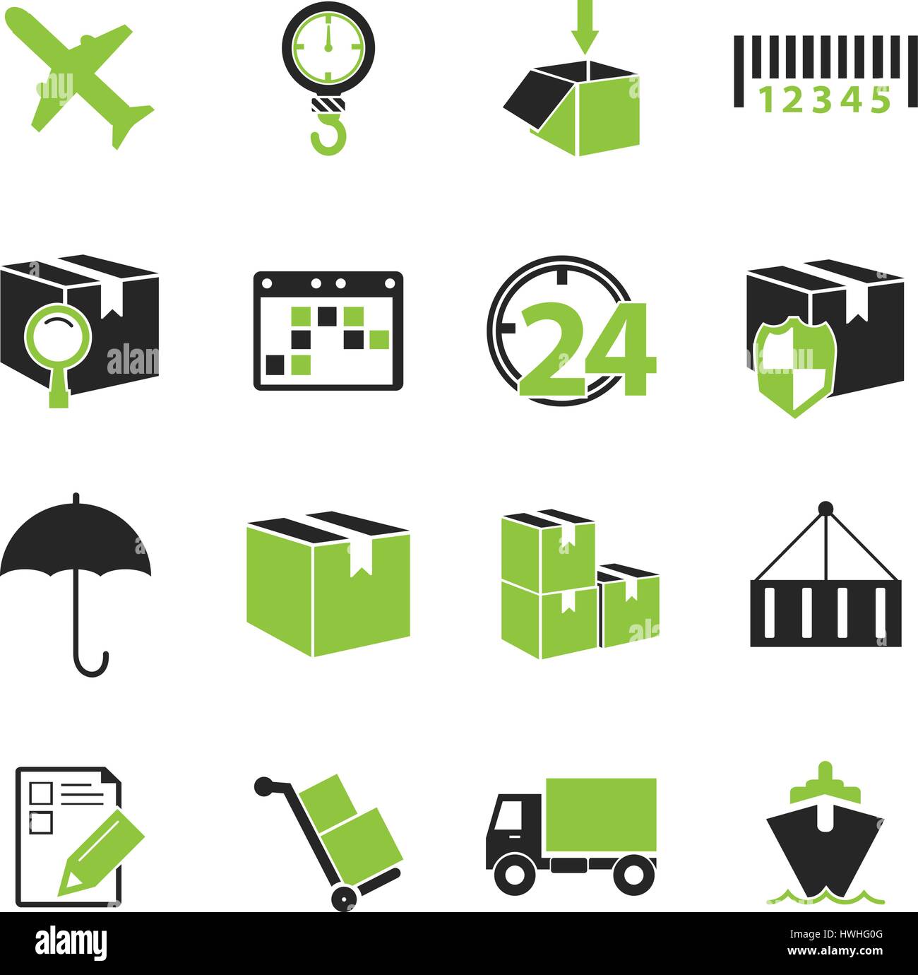 Shipping and delivery simply icons for web and user interfaces Stock ...