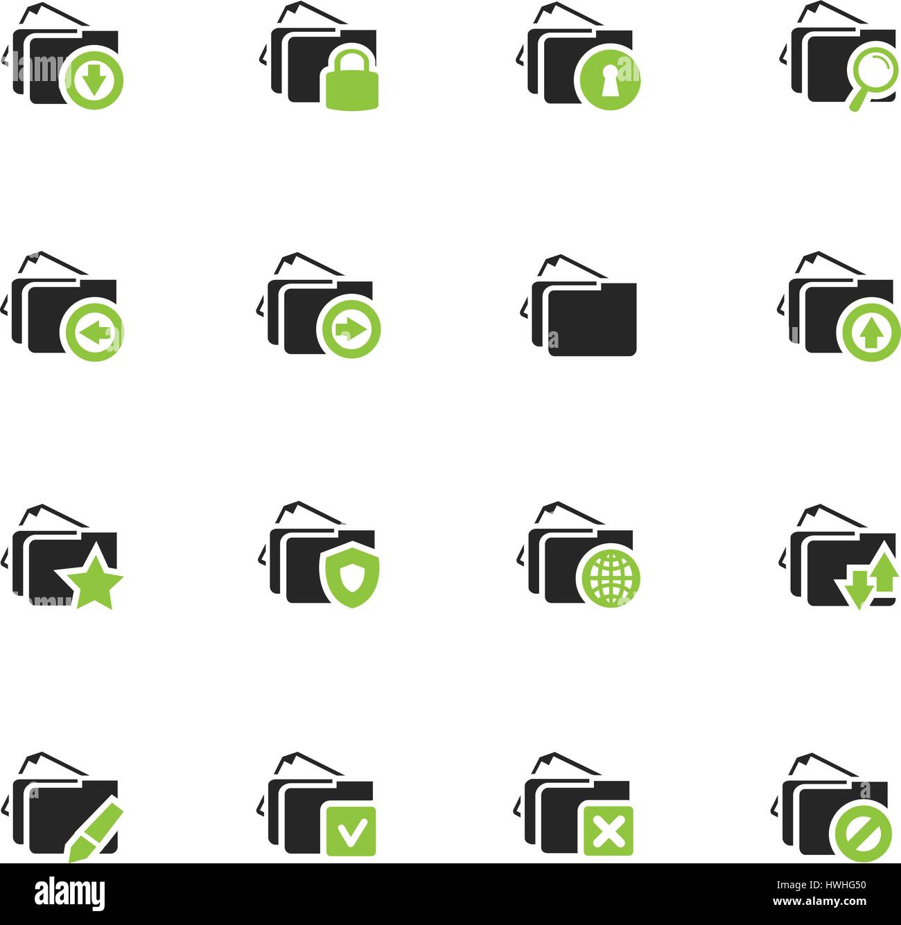 Folders icon set for web sites and user interface Stock Vector Image ...