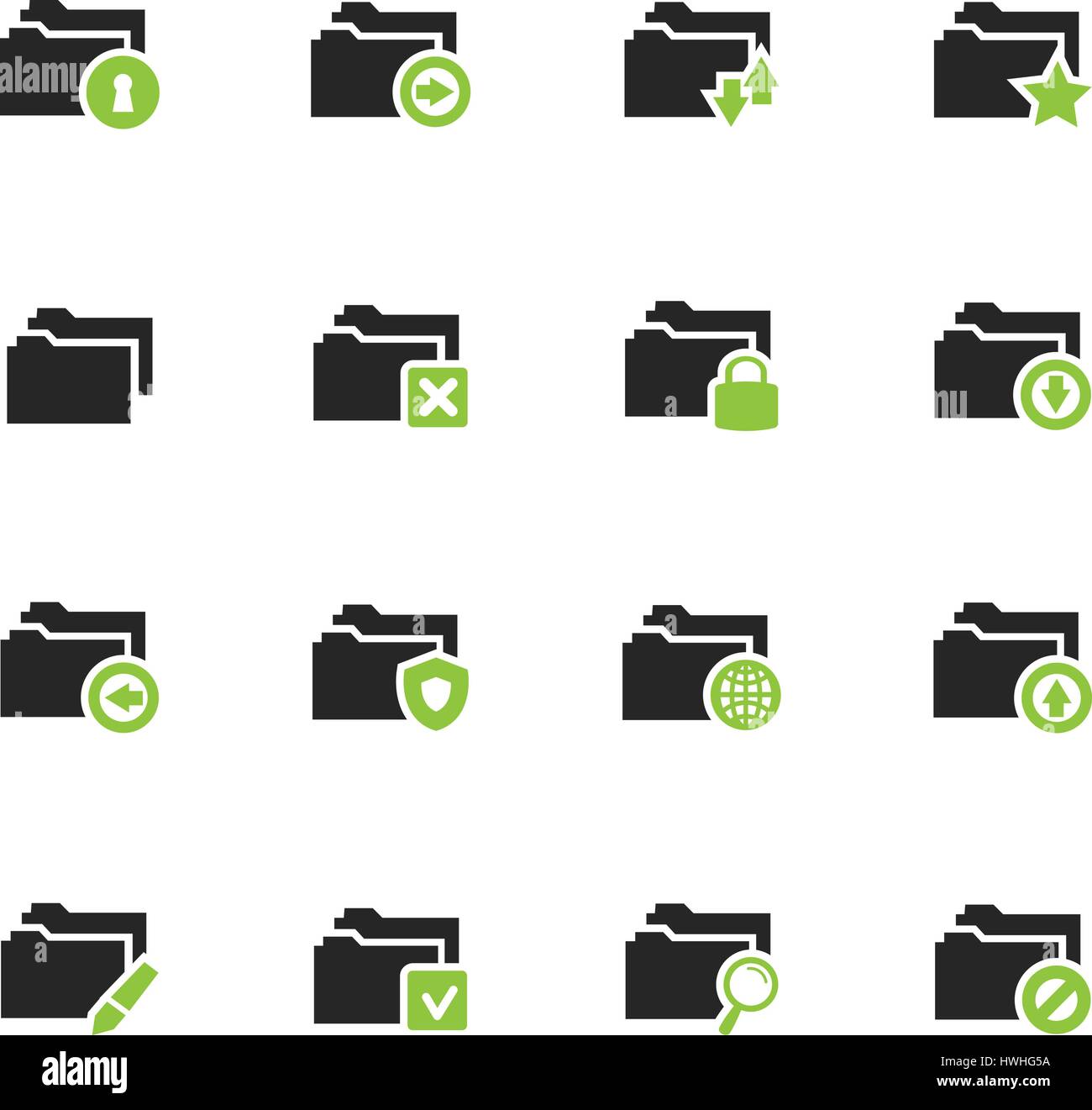 Folders icon set for web sites and user interface Stock Vector Image ...