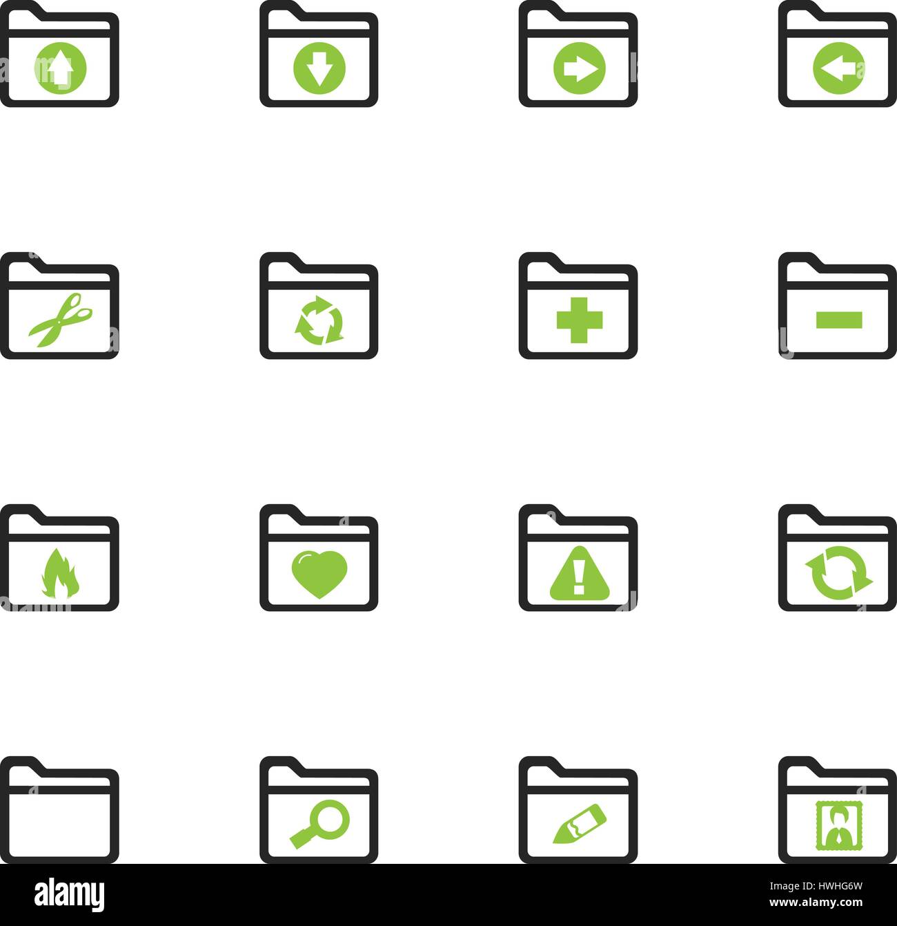 Folders icon set for web sites and user interface Stock Vector