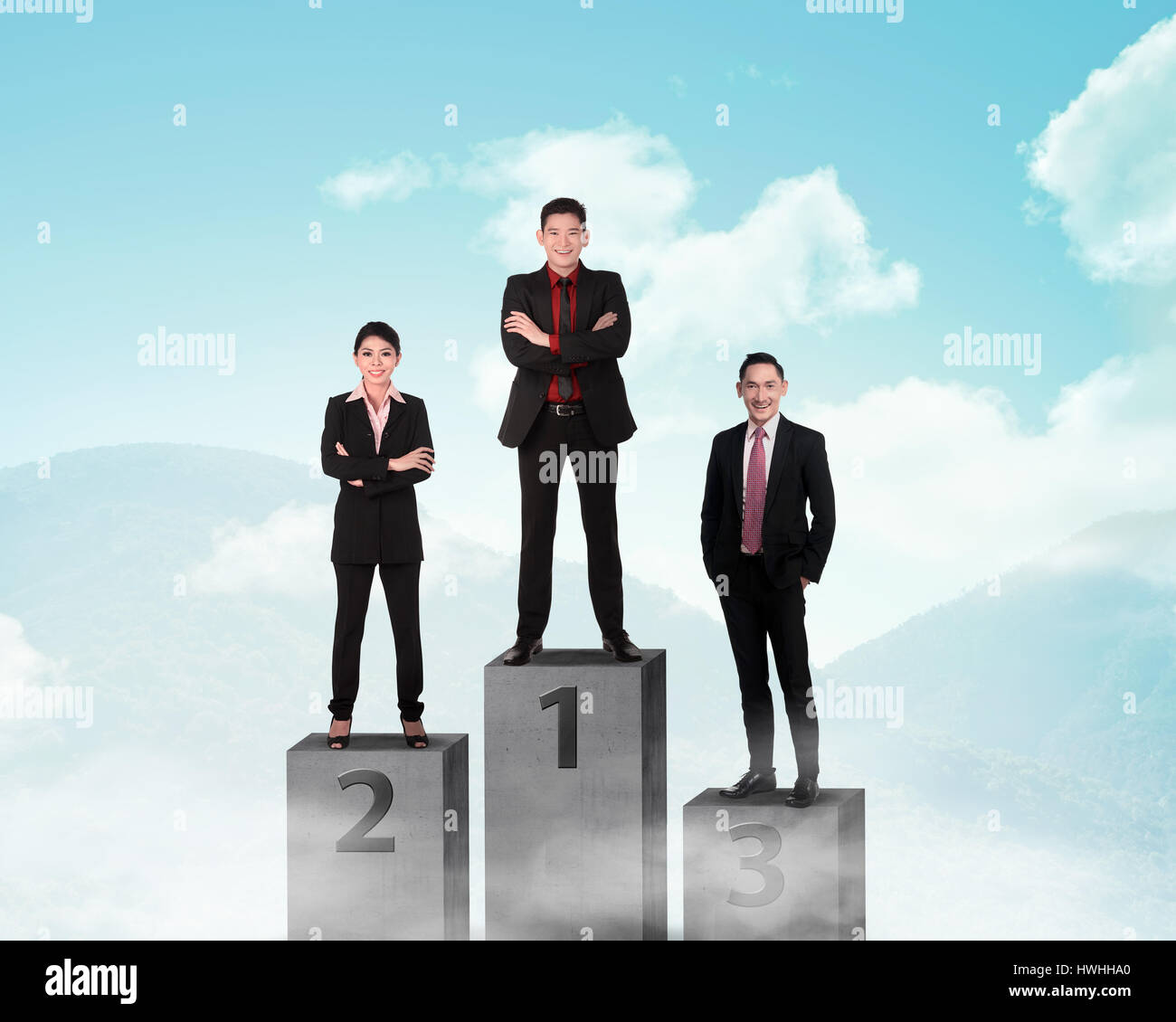 Podium Incentive Business person standing on the podium. Business reward concept Stock ...