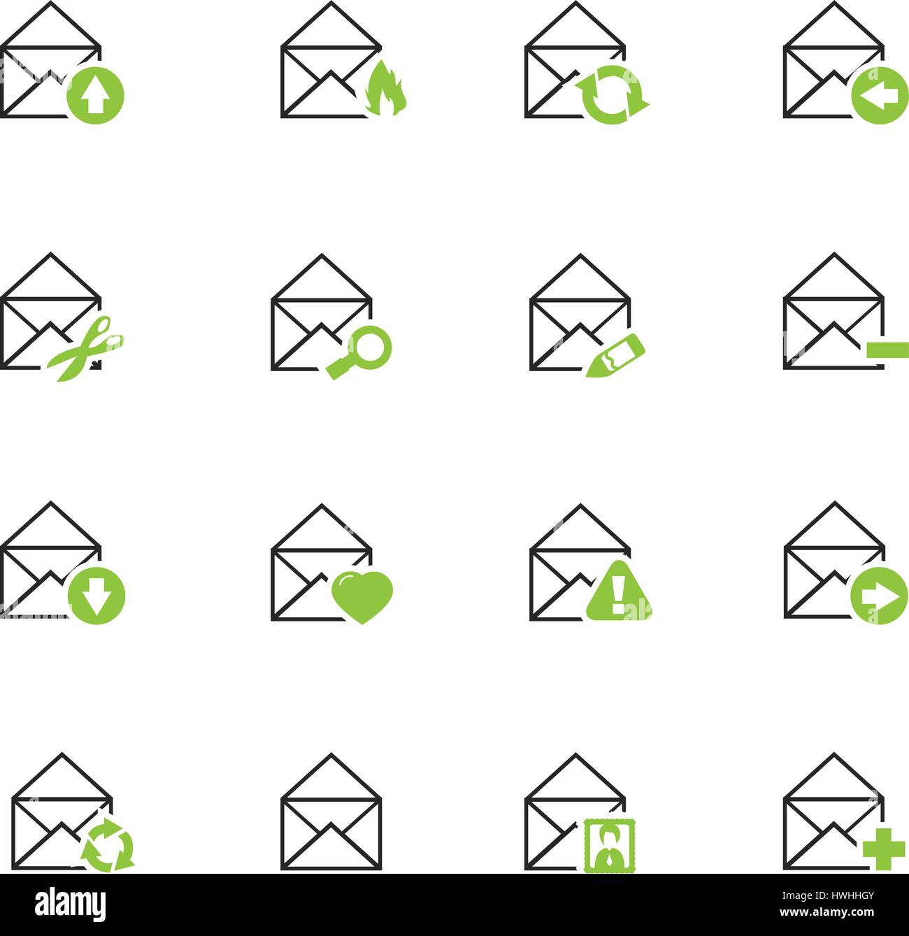 Mail and envelope icon set for web sites and user interface Stock ...