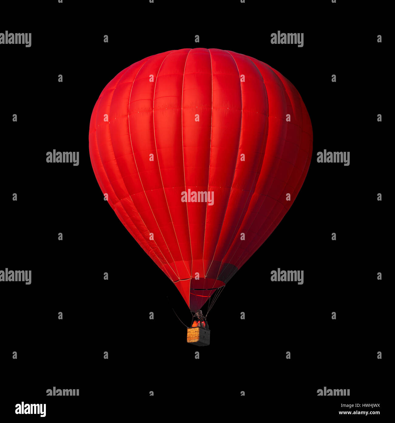 Red air balloon isolated on black Stock Photo