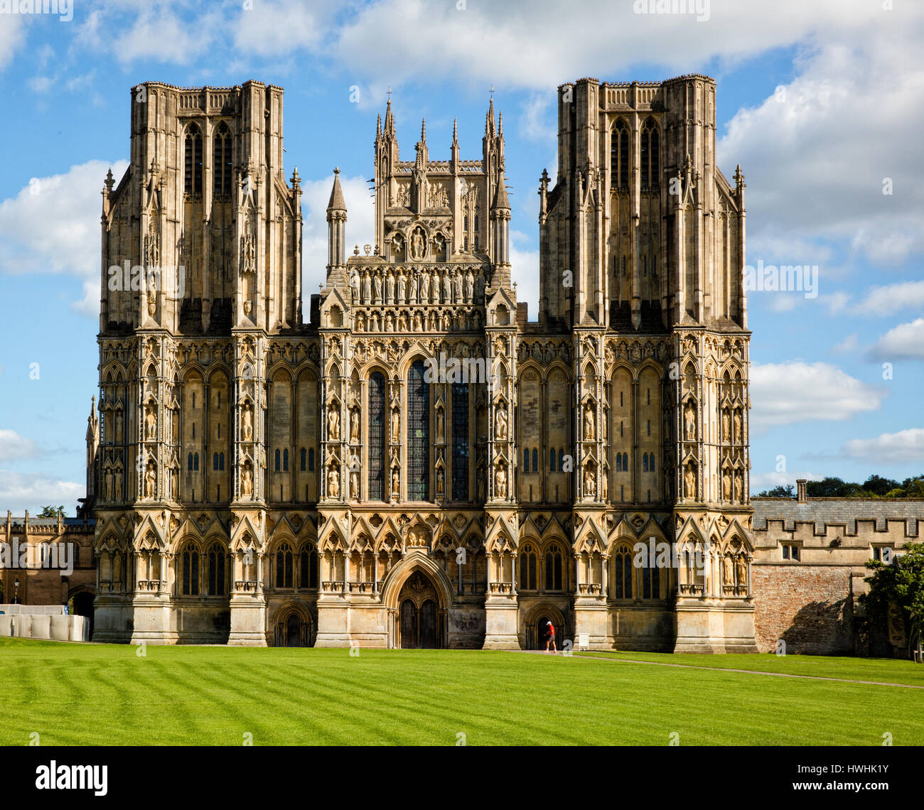 West facade of Wells cathedral Somerset UK Stock Photo