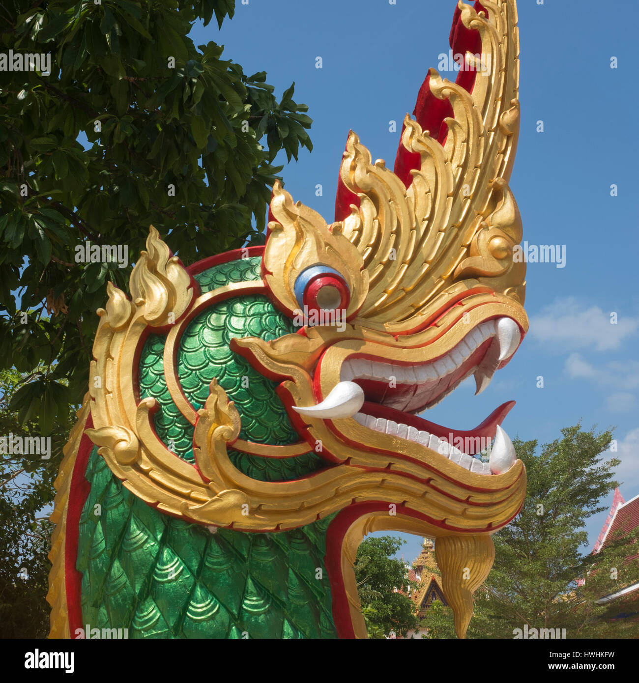 Dragon figure at a temple in Kalong, Phuket, Thailand. 03-Mat-2017 Stock Photo