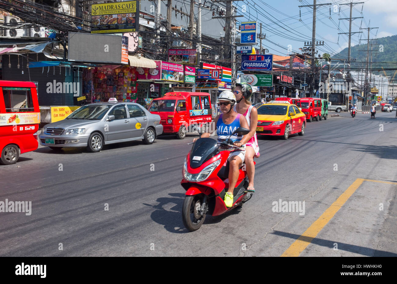 General street scene in Patong, Phuket, Thailand. 03-Mar-2017 Stock Photo