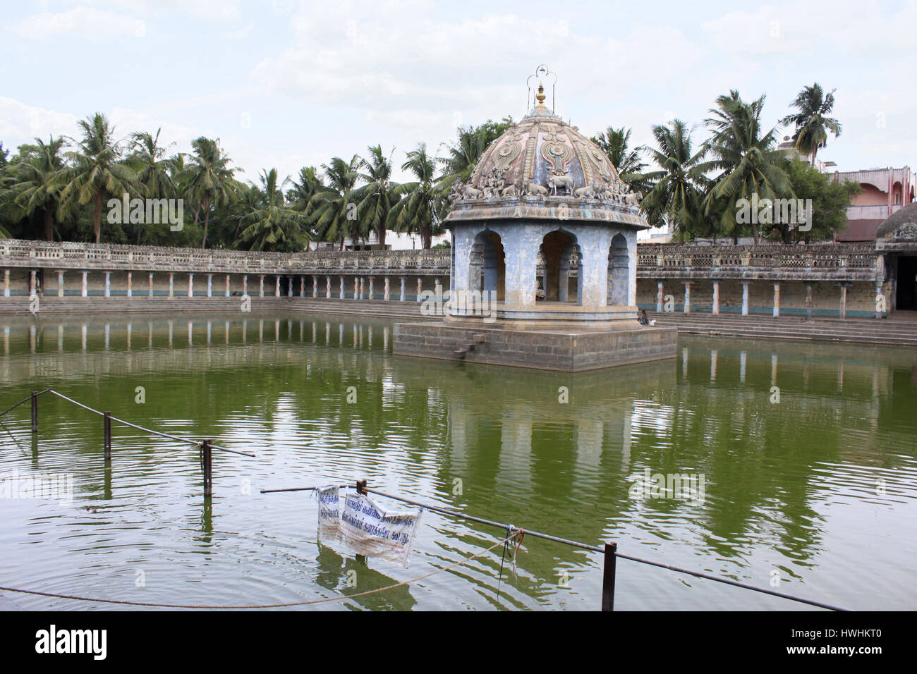View of temple tank at Vaitheeswaran temple, Tamil Nadu, India Stock