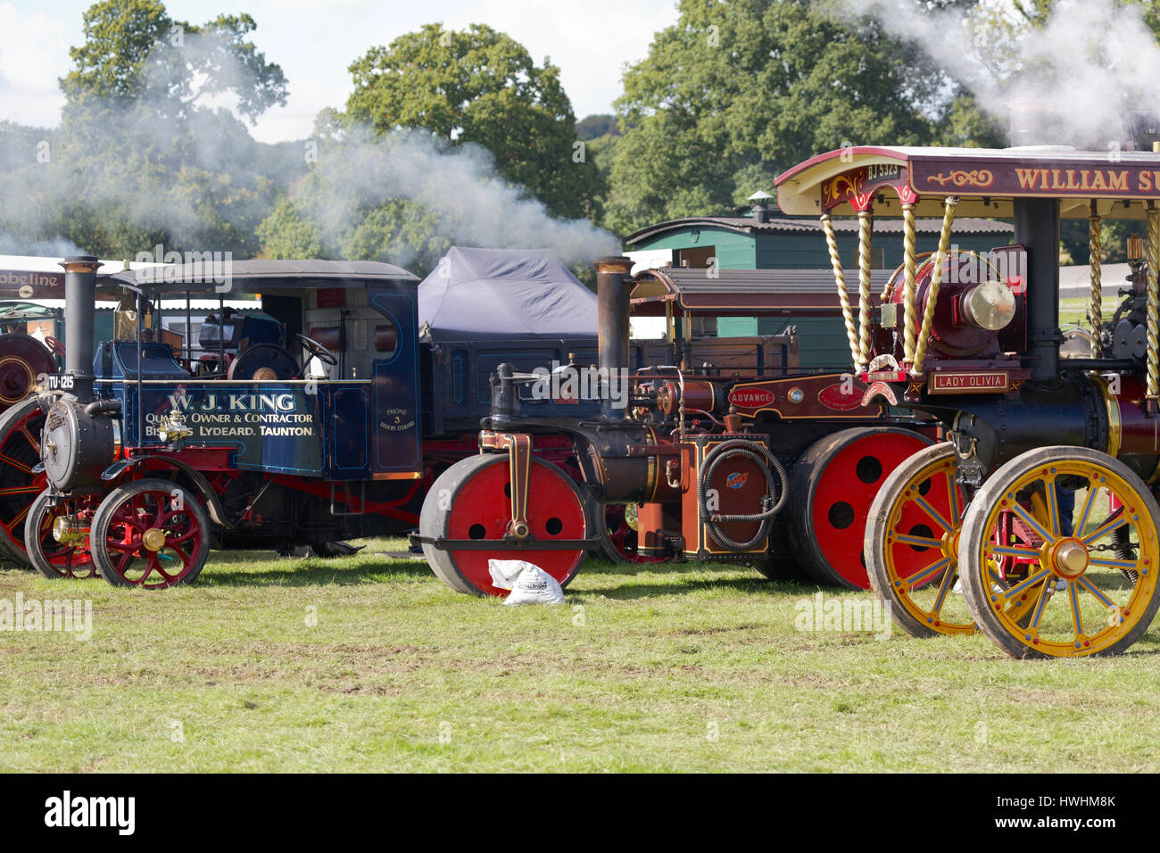Old fashioned steam fair in Burley, New Forest, England Stock Photo