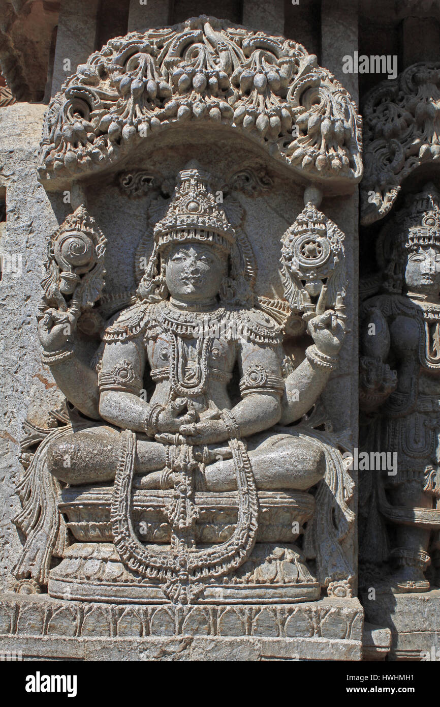 Vishnu the Hindu god in a challenging dynamic pose