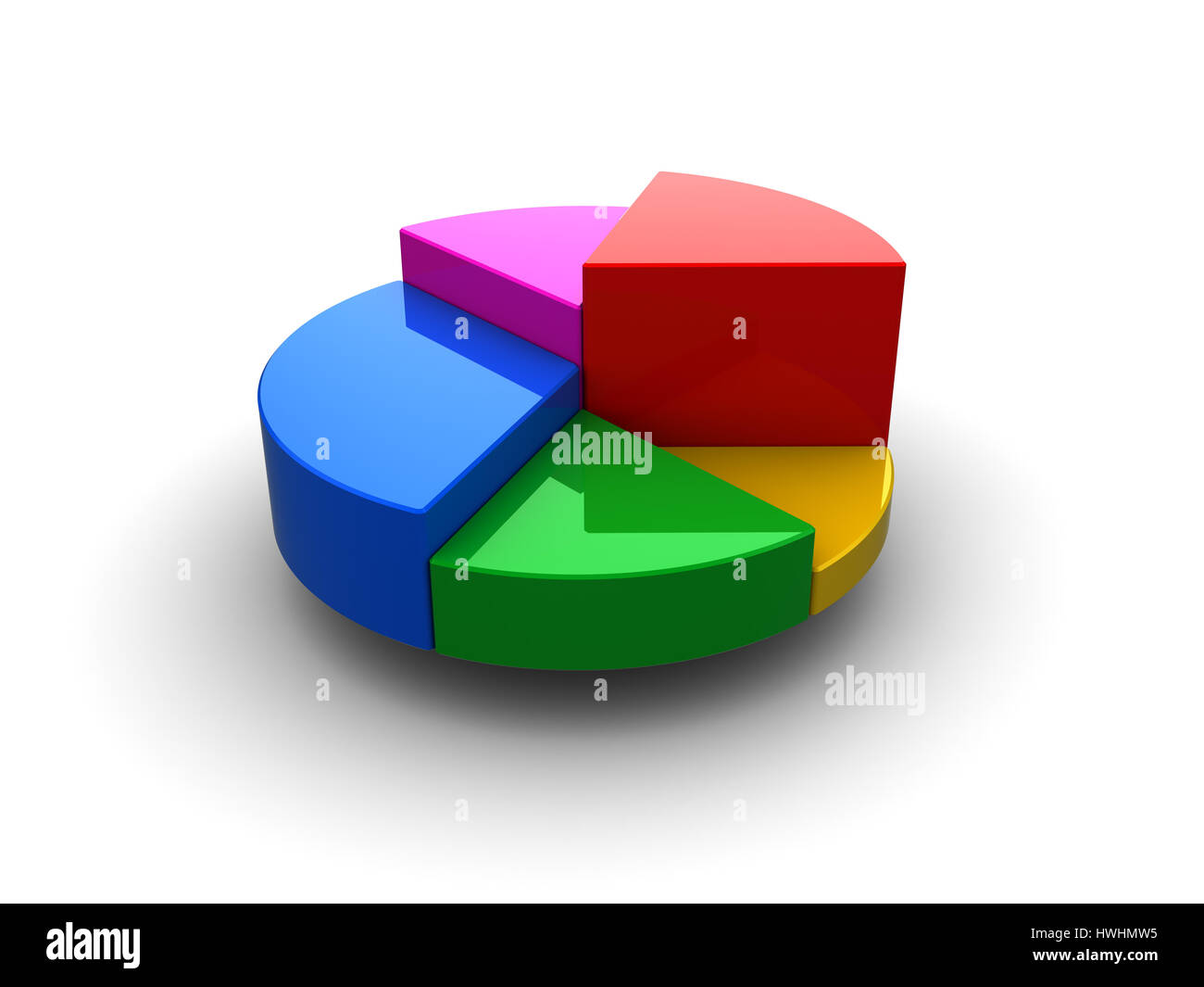 3d illustration of generic pie chart over white background Stock Photo ...