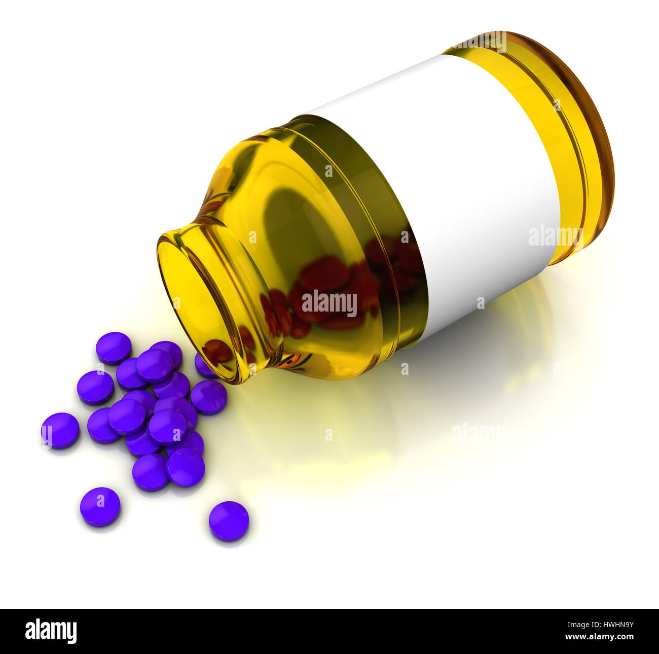 pharmacy prescription bag and pills isolated. 3d illustration PNG file  Stock Illustration