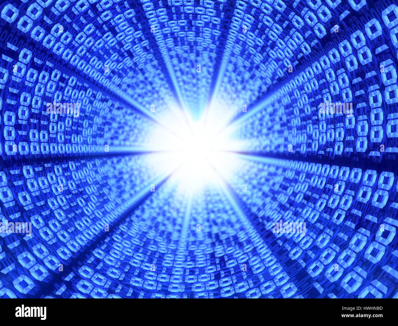 abstract 3d illustration of blue digital tunnel Stock Photo - Alamy
