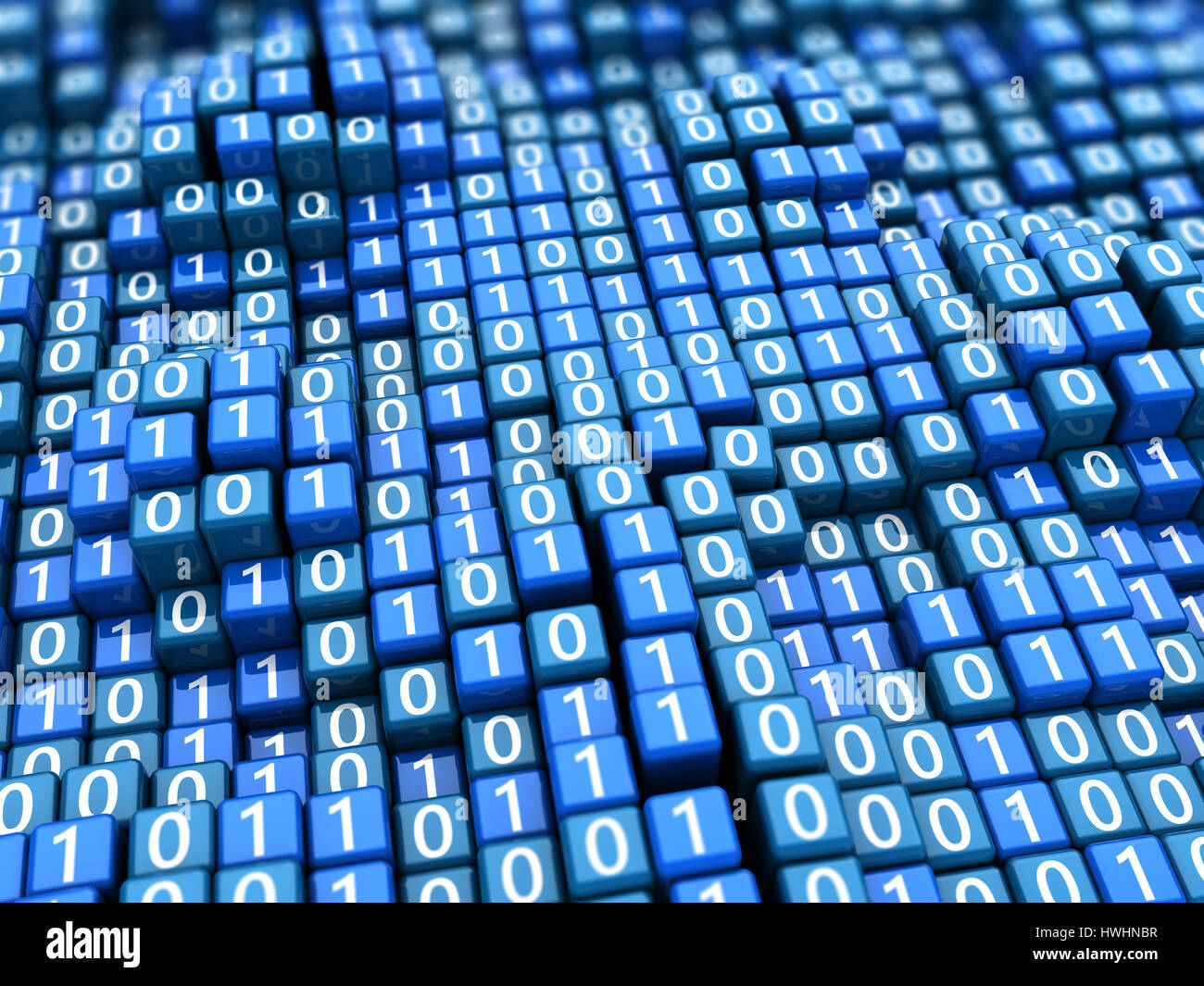 abstract 3d illustration of binary data background Stock Photo