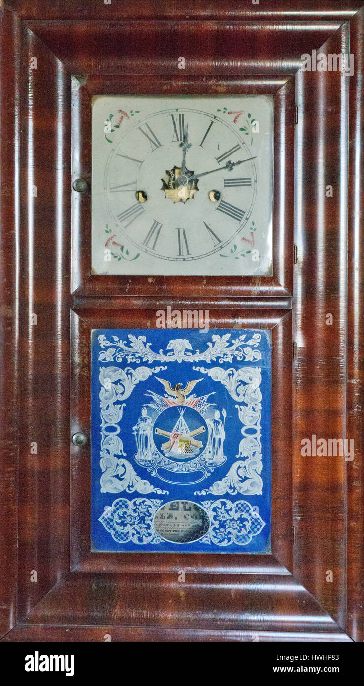 E.N.Welch Eight day brass clock Stock Photo Alamy