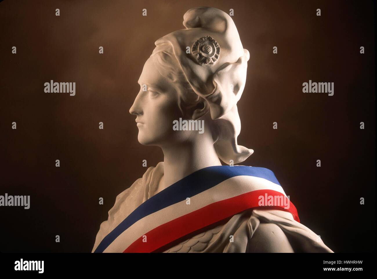 Statue Of Marianne National Symbol Of The French Republic Draped In 