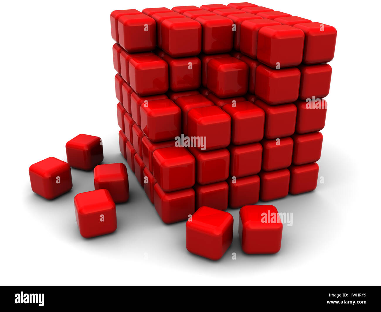 abstract 3d illustration of cube structure construction Stock Photo - Alamy
