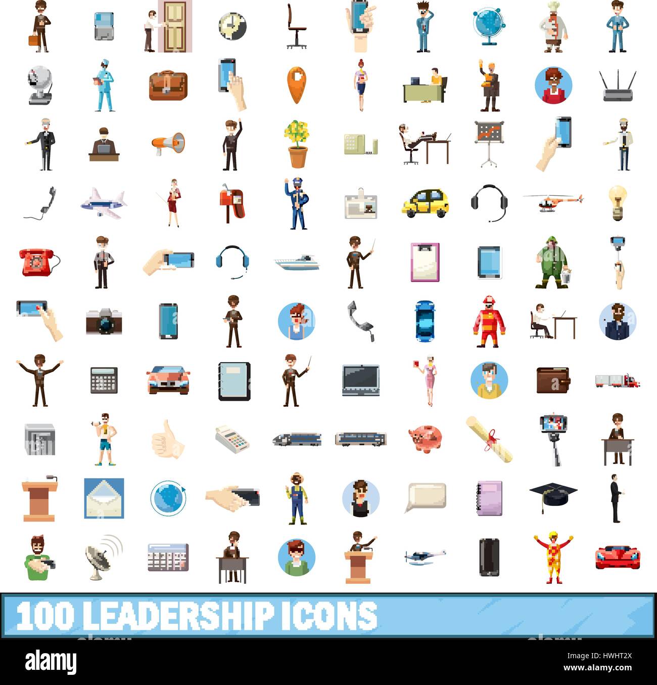 100 leadership icons set, cartoon style Stock Vector Image & Art - Alamy