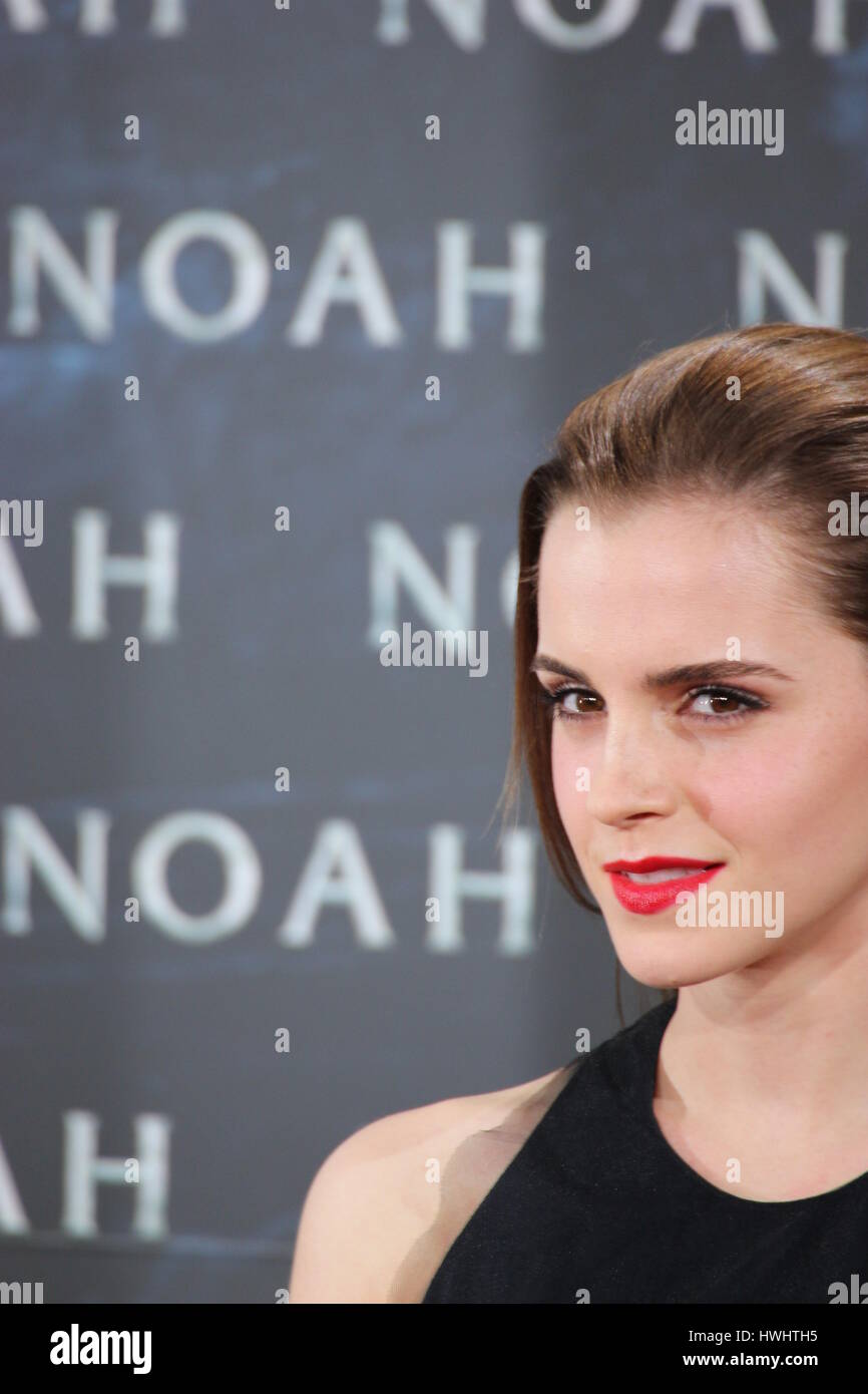 Berlin, Germany, March 13th, 2014: Jennifer Connelly, Emma Watson, Darren Aronofsky and Ray Winstone present Noah film for premiere. Stock Photo