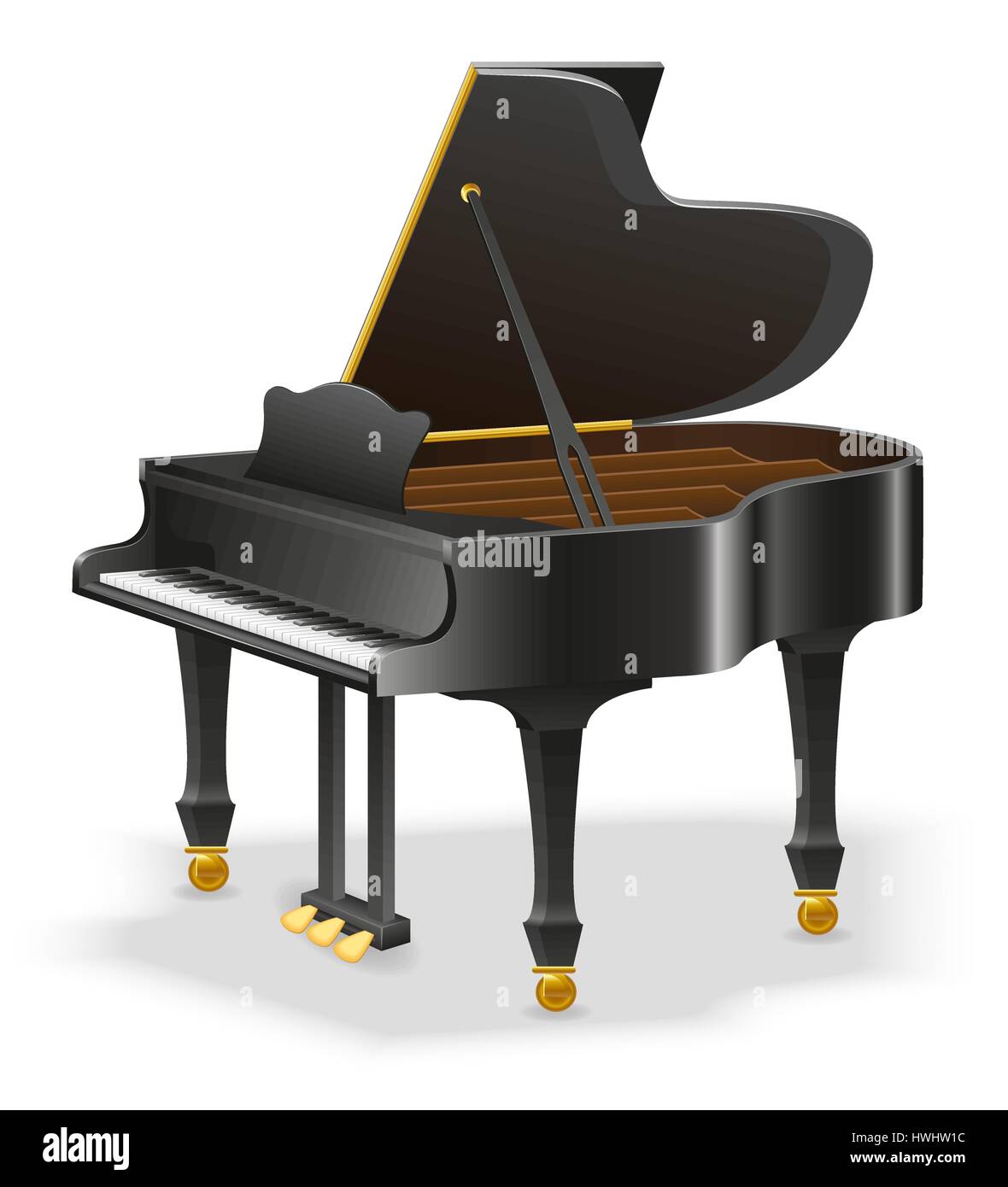 Grand Instruments grand piano musical instruments stock illustration isolated on white ...