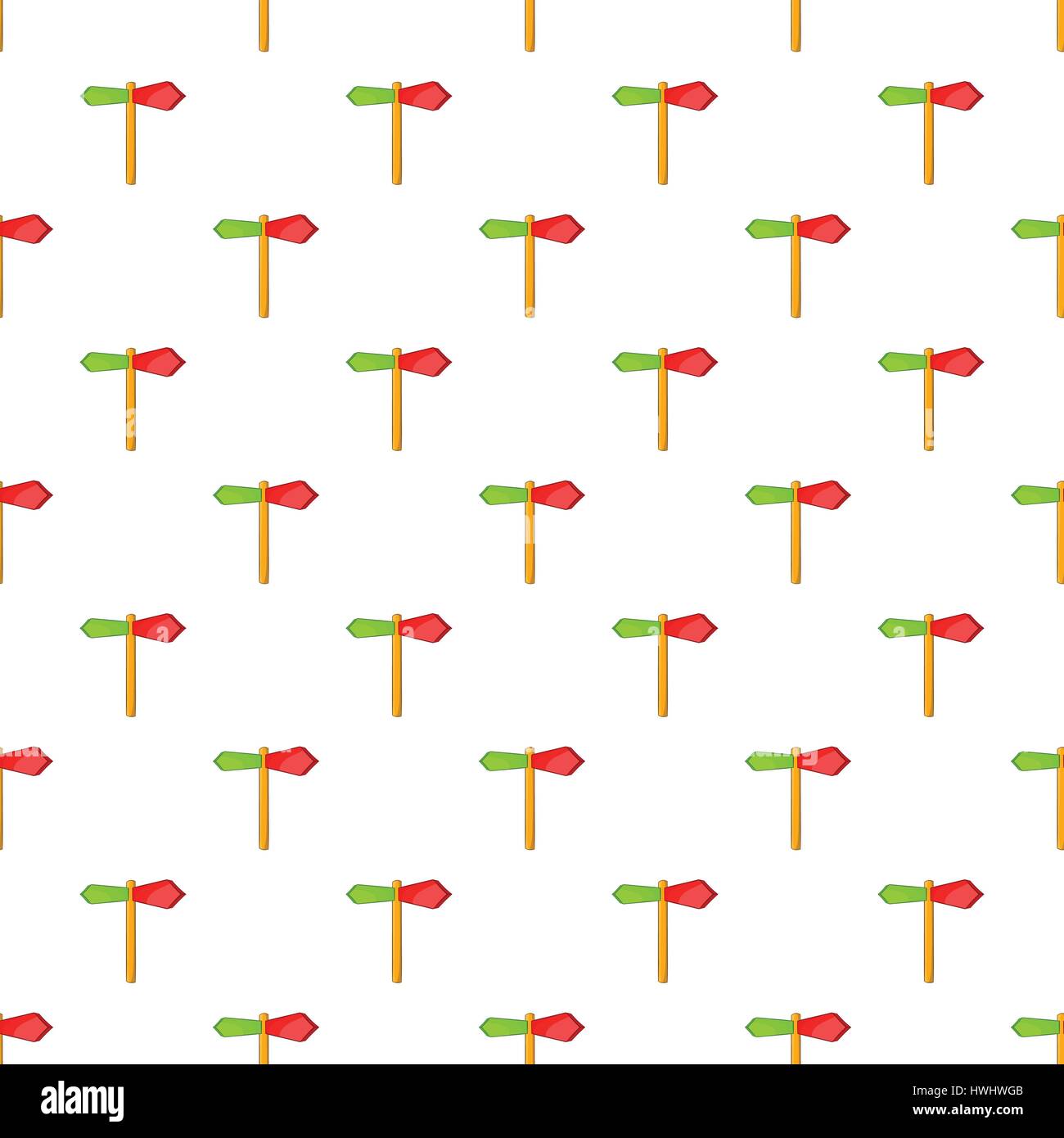 Red and green direction sign pattern cartoon style Stock Vector Image ...