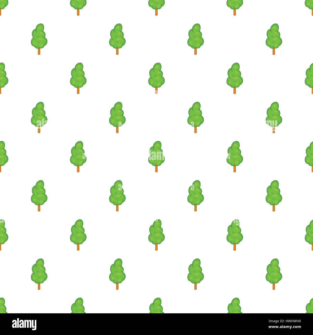 Green tree pattern, cartoon style Stock Vector Image & Art - Alamy