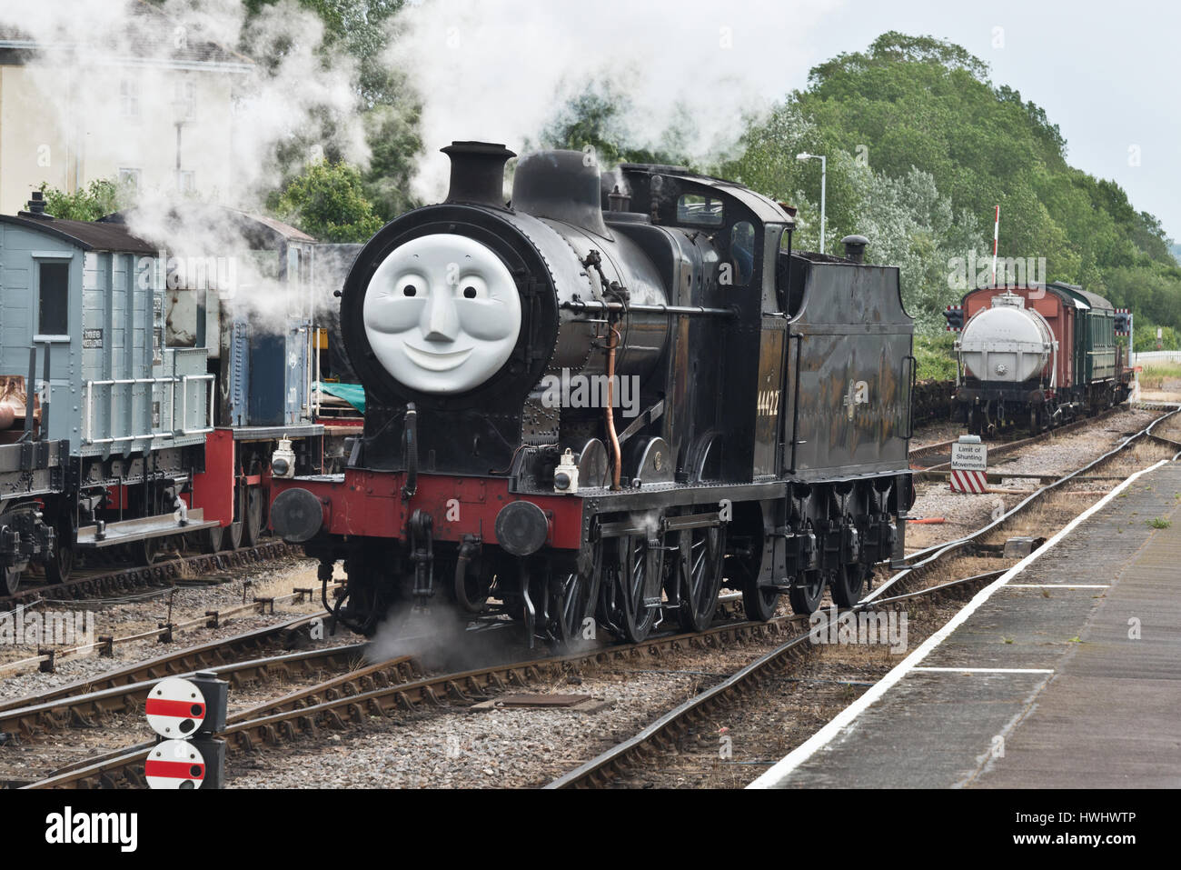 Locomotive 44422 Arriving At Minehead Station In Somerset - 