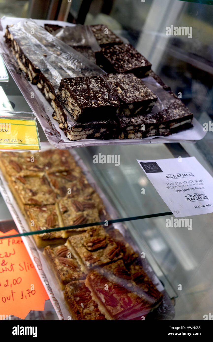 Market stall cakes. Stock Photo