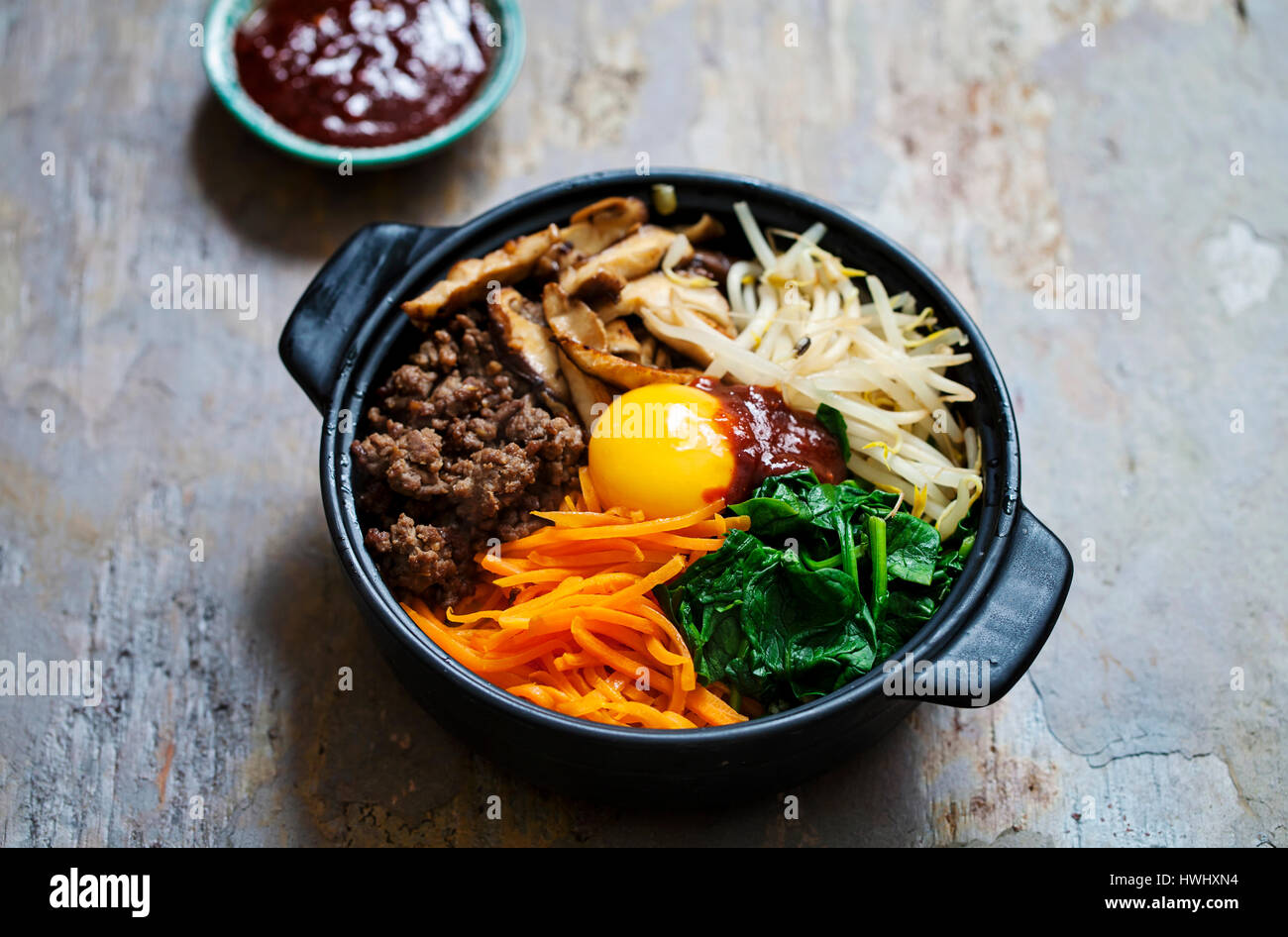 Bibimbap traditional Korean dish Stock Photo Alamy