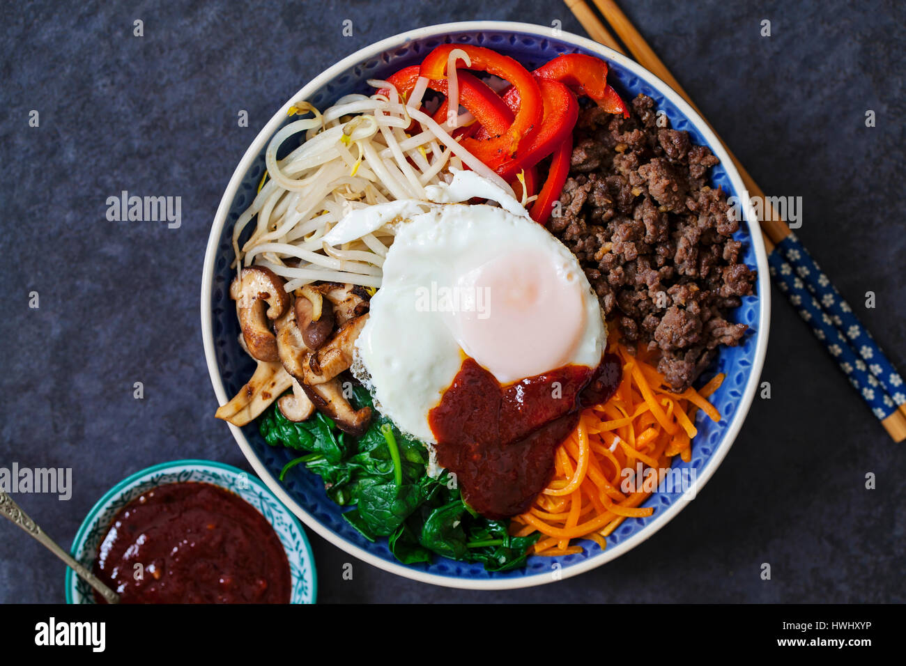 Bibimbap traditional Korean dish Stock Photo Alamy
